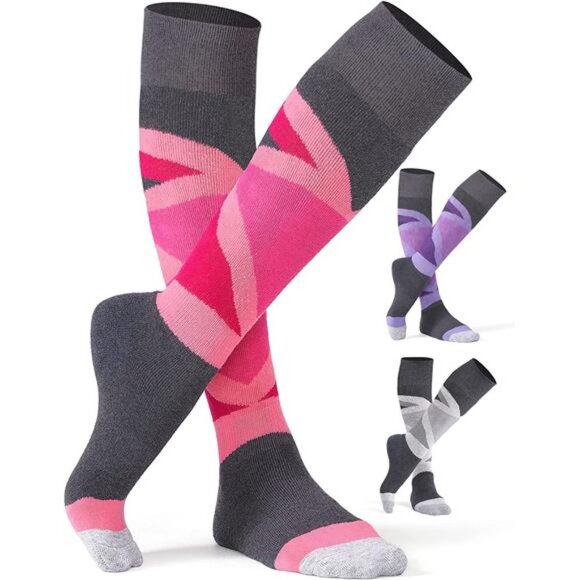 3 Pack Women's Ski Socks Full Cushioned Winter Warm Wool Socks